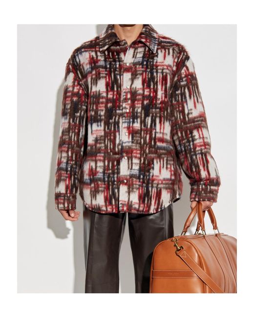 Bottega Veneta Red Drop Shoulder Brushed Jacket for men