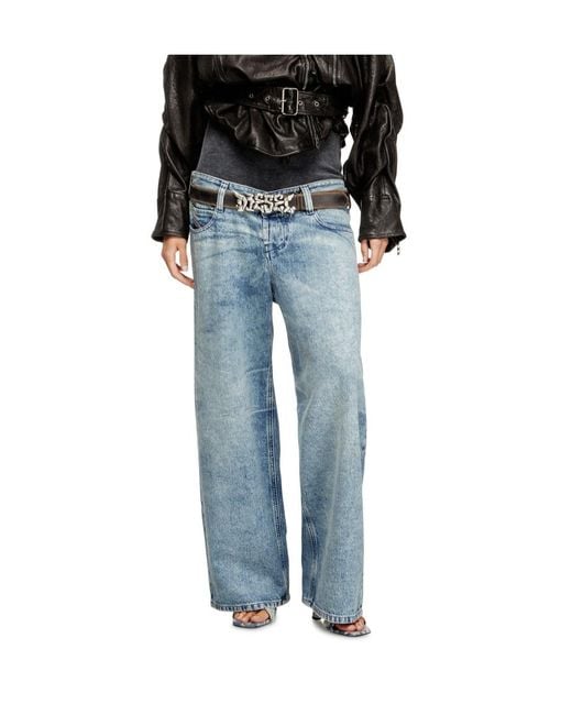 DIESEL Blue D-Eni-F-Fsh1 Relaxed Jeans