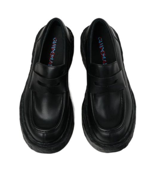 Camper Black Leather Loafers for men