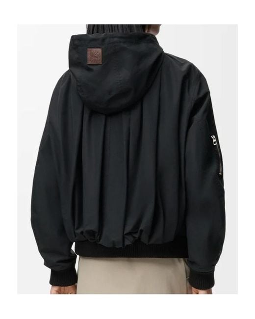 Loewe Blue Pleated Hooded Jacket