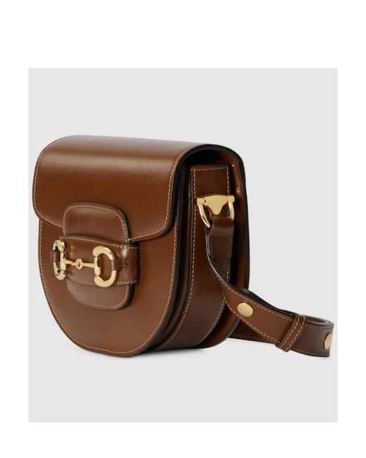 Gucci Brown 1955 Horsebit Mini Rounded Shoulder Bag