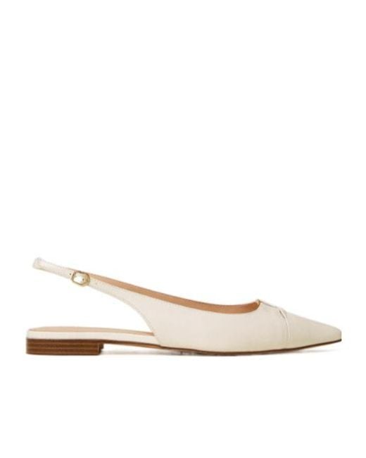 Twinset Natural Leather Sling Back Ballet Flats