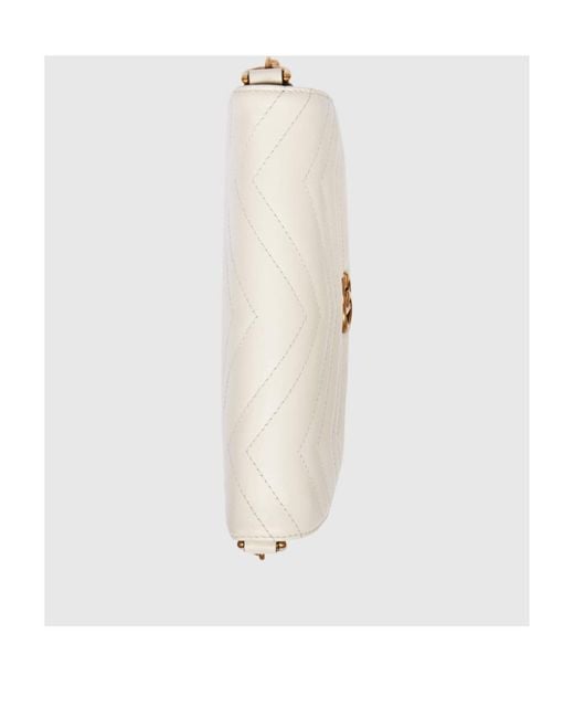 Gucci White Gg Marmont Matelassé Mini Crossbody Bag
