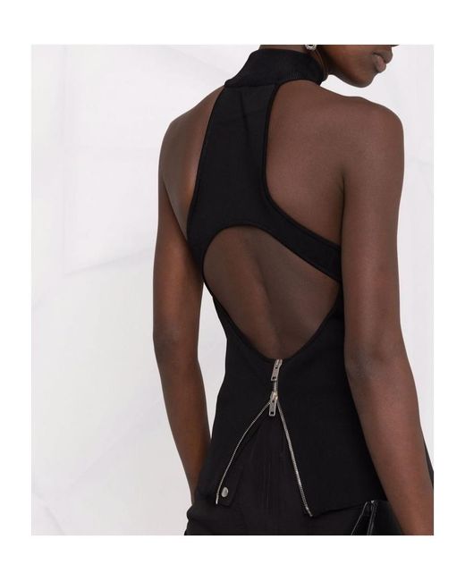 Givenchy Black Open Back Cut-Out Sleeveless Top