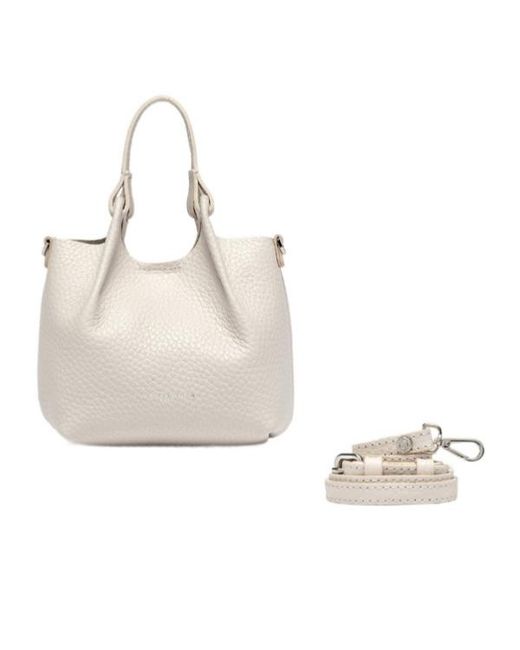 Gianni Chiarini White Dua Textured Tote Bag
