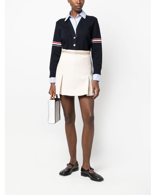Gucci Natural A-Line Bouclé Miniskirt