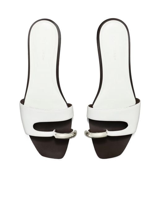 Tory Burch White Pierced Slides
