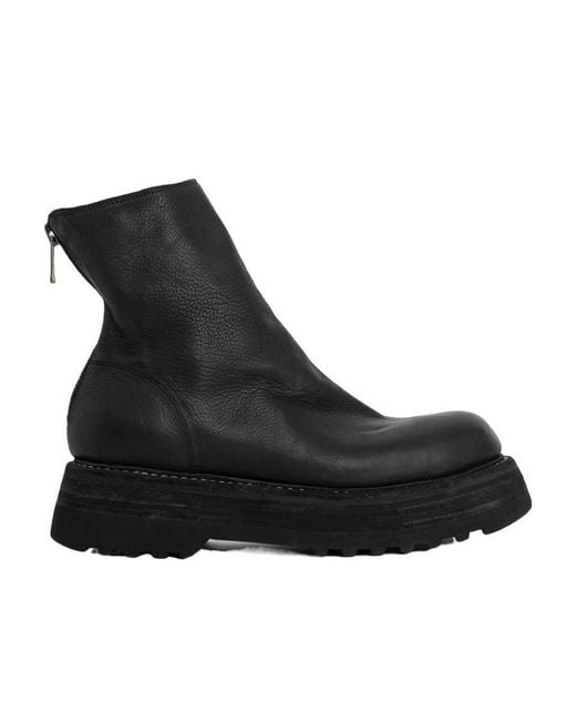 Guidi Black Zippered Calf Leather Boots