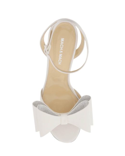 Mach & Mach White Mach Mach Le Cadeau Double-Bow Sandals