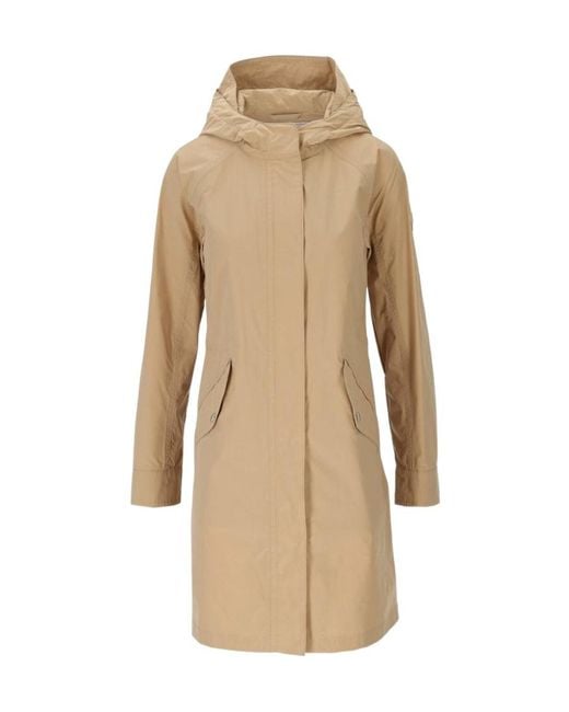 Woolrich Natural Logo Hooded Coat