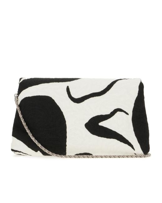 Dries Van Noten Black Jacquard Envelope Clutch Bag