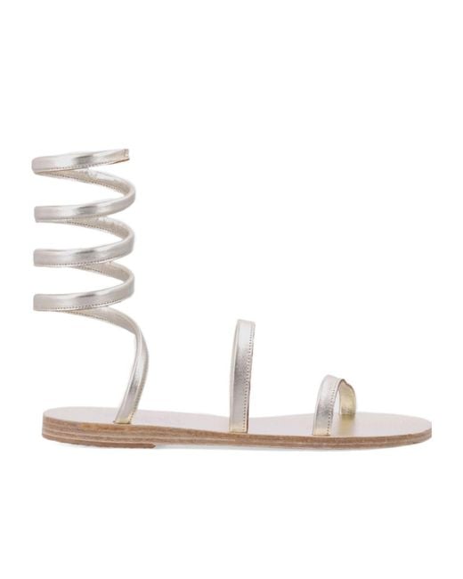 Ancient Greek Sandals White Ofis Gladiator Flat Sandals