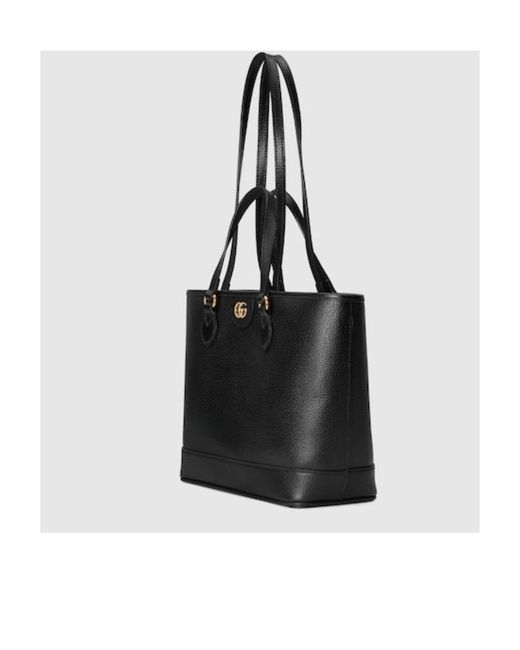 Gucci Black Ophidia Logo Plaque Mini Tote Bag