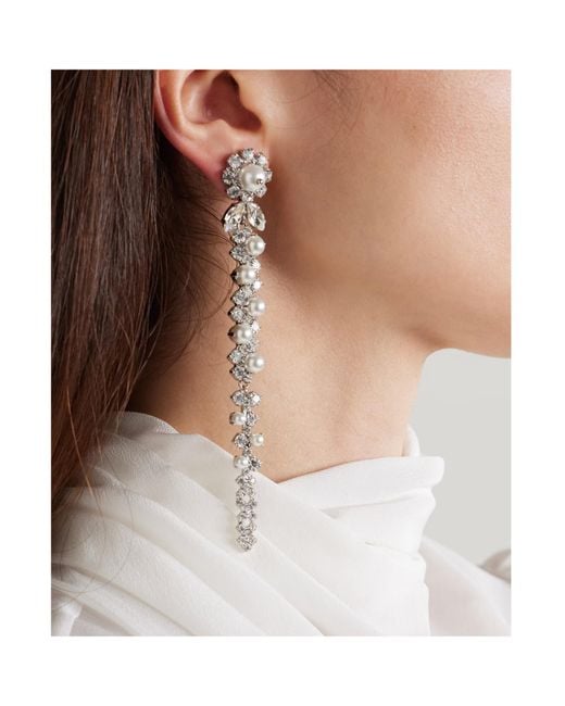 Simone Rocha White Crystal And Pearl Earrings