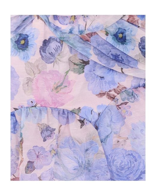 Zimmermann Purple Rebellion Drape Mini Dress
