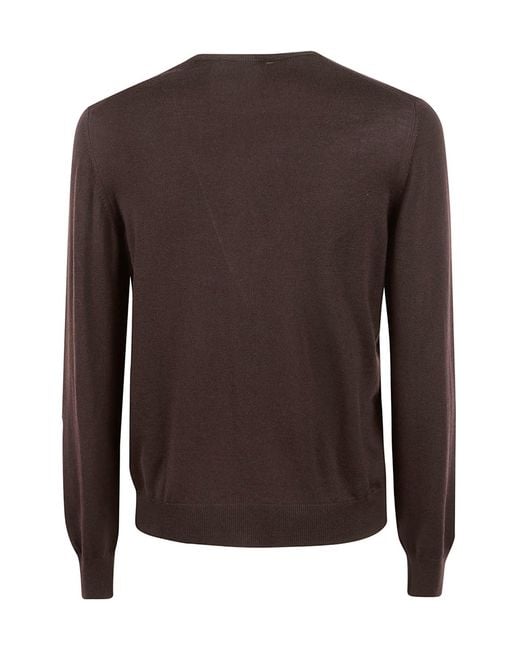 Gran Sasso Brown Crew-Neck Sweater for men