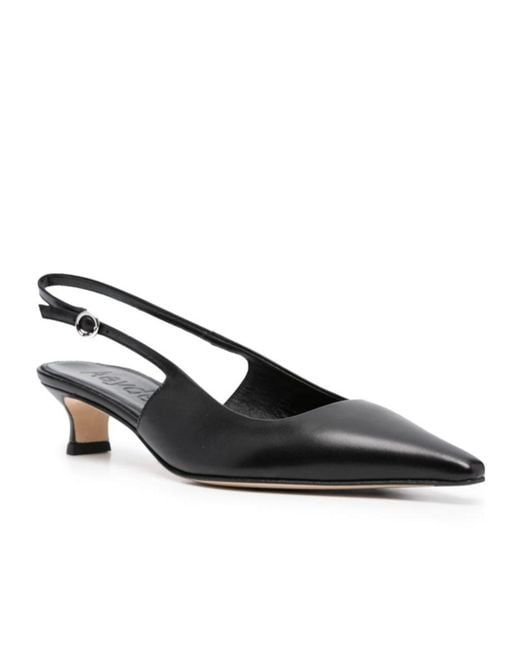 Aeyde Black Catrina Pointed-Toe Slingback Pumps