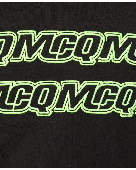 McQ Alexander McQueen Black Logo Embroidered T-Shirt for men