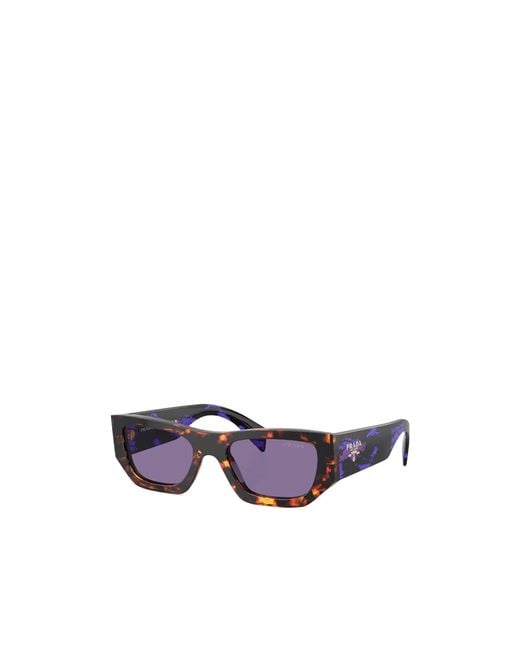 Prada Purple Eyewear Rectangular Frame Sunglasses for men