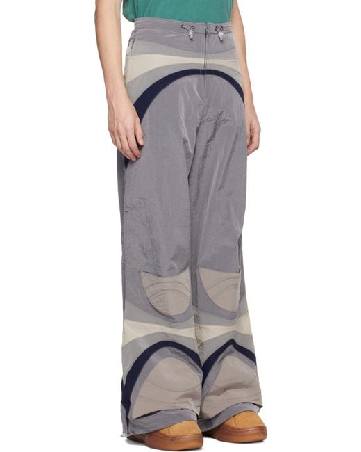 ERL Gray Patterned Wide-Leg Pants for men