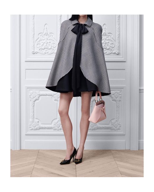 Dior Gray Cape With Tied Neckline