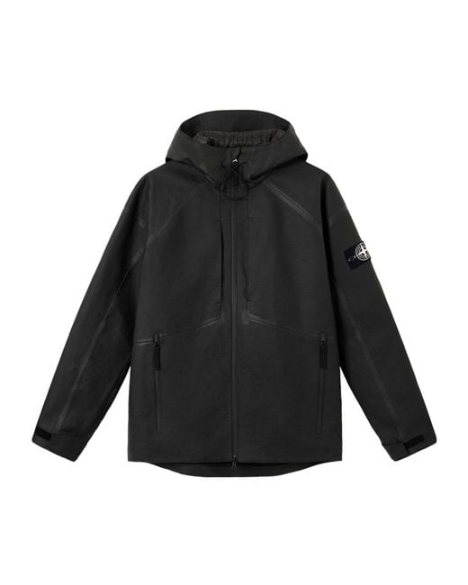 Stone Island Men's Black Padded Parka With Waterproof Details And Anti-Drop