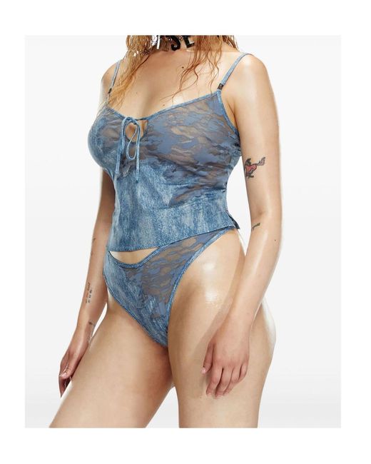 DIESEL Blue X Savage X Fenty Lace Panelled Stretch Camisole