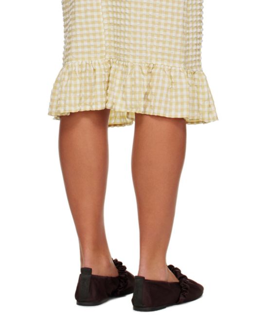 Ganni Natural Stretch Seersucker Smock Dress
