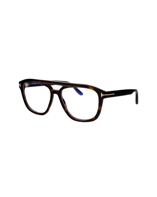 Tom Ford White Eyewear Pilot Frame Glasses for men