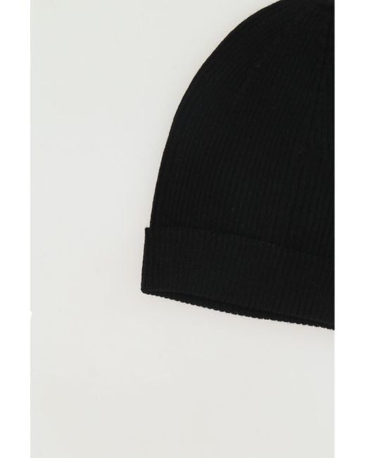 Rick Owens Black Ribbed Hat for men