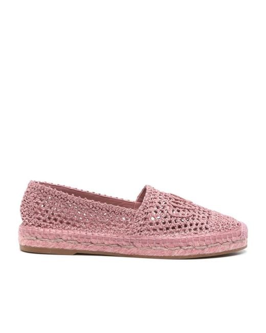 Chloé Pink Chloé Isla Logo Detailed Slip-On Espadrilles