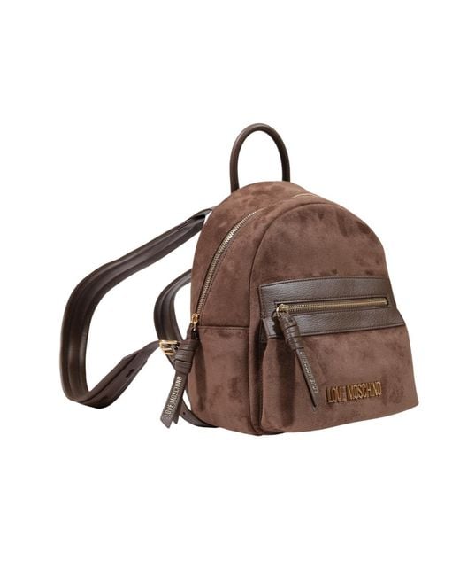 Moschino Brown Top-Handle Backpack
