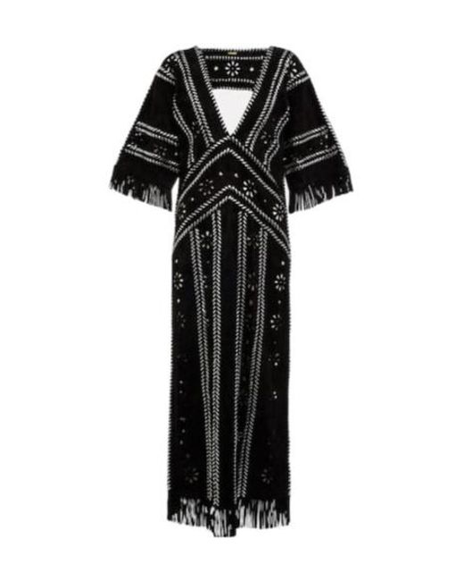 Dodo Bar Or Black Brett Suede Cutout Midi Dress