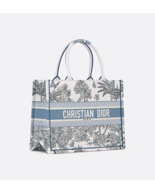 Dior Blue Iviera Medium Book Tote