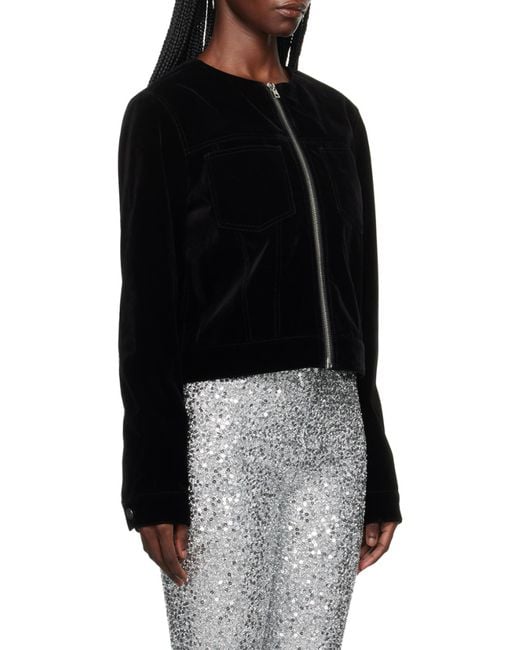 we11done Black Collarless Casual Jacket