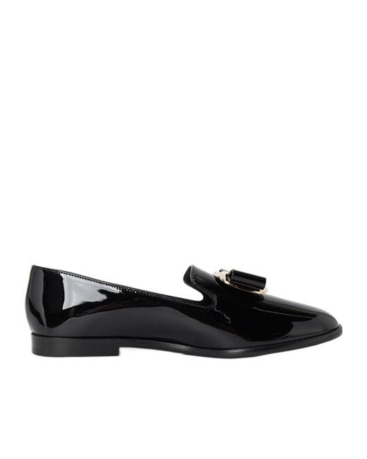 Ferragamo Black Round-Headed Love Shoes