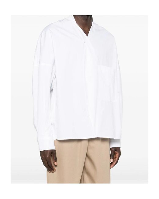 Jacquemus White Patch-Pocket Shirt for men