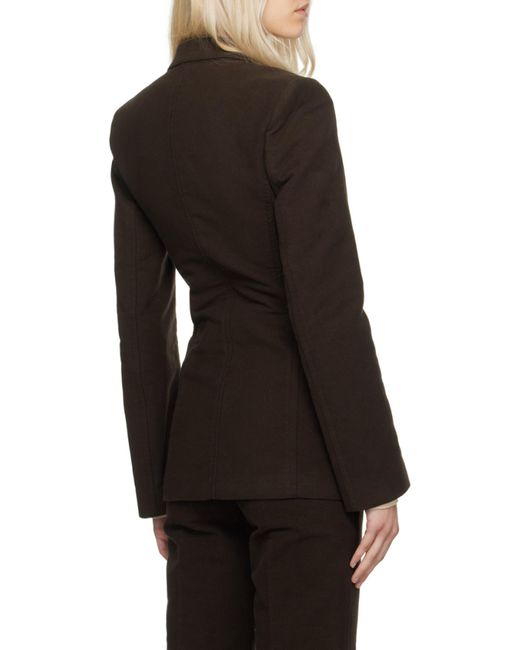 Totême  Black Single-Breasted Cotton Blazer