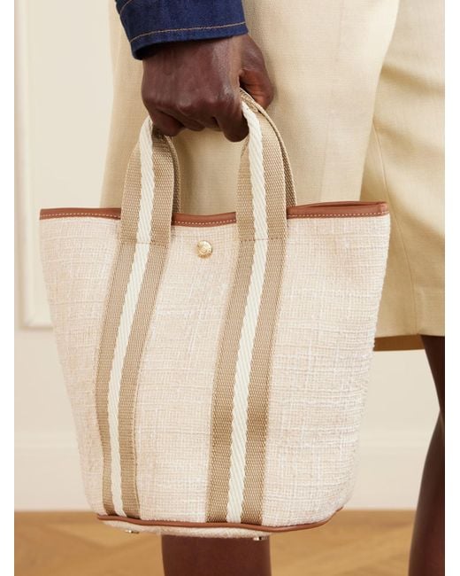Rue de Verneuil White Woven Bucket Handbag