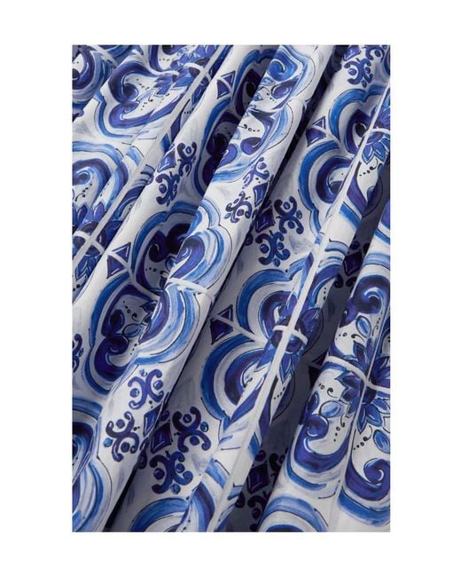 Dolce & Gabbana Blue Graphic-Print Sleeveless Dress