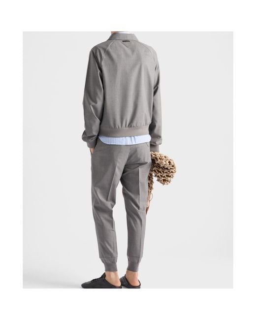 Prada Gray High-Neck Zipped Jacket for men