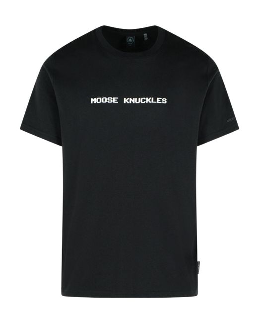 Moose Knuckles Black Cotton T-Shirt for men