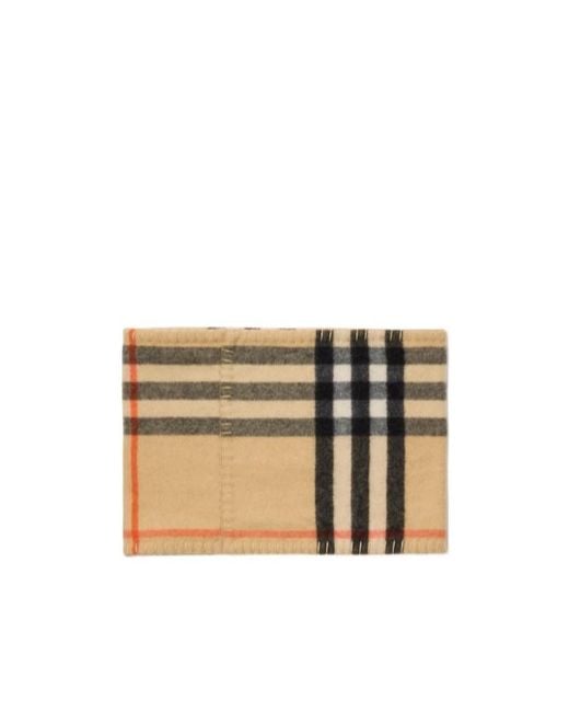 Burberry Natural Checked Stitched-Edge Snood