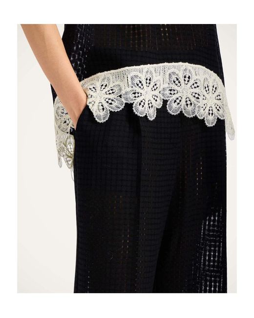 LaDoubleJ Black La Doublej Openwork Loose Fit Trousers
