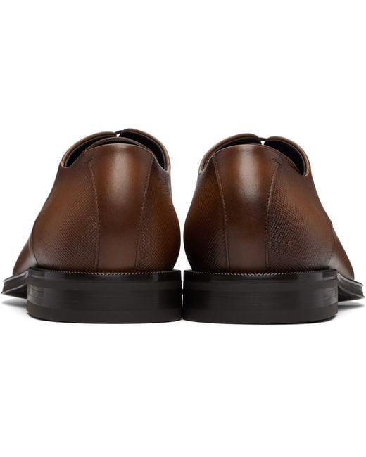Boss Brown Lace-Up Leather Shoes for men