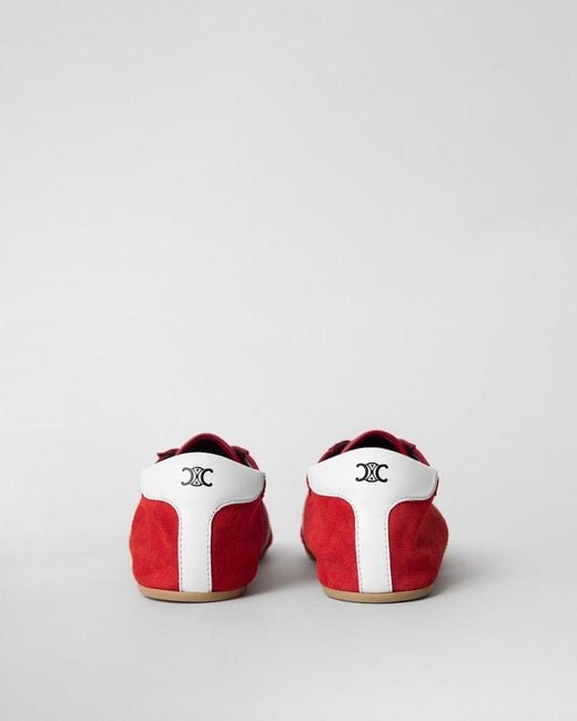 Céline Red Lace-Up Sneakers