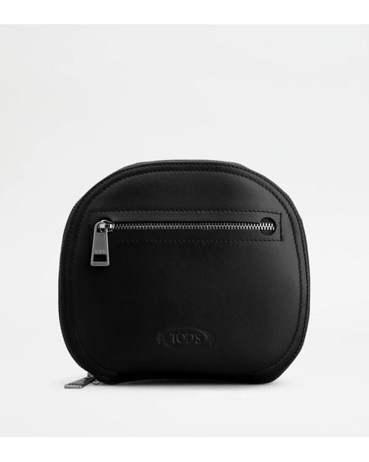 Tod's White Canvas And Leather Folding Bag