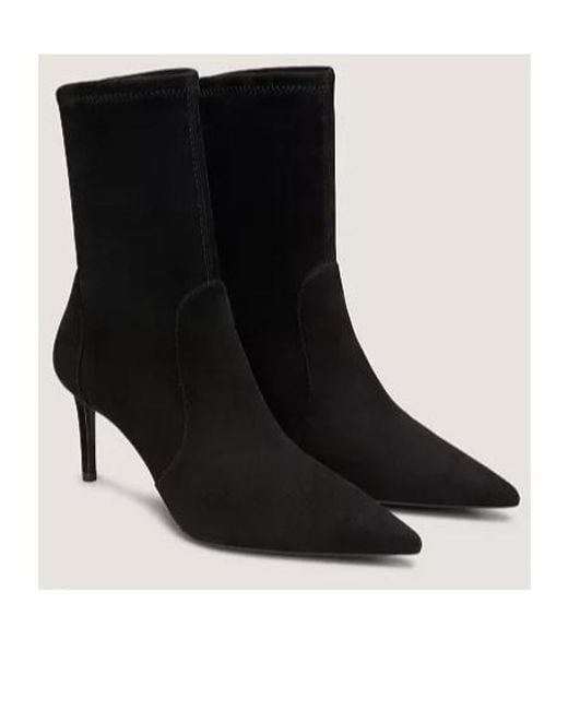 Stuart Weitzman Black Pointed Short Boots