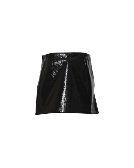 Courreges Black Solid Color Midi Skirt