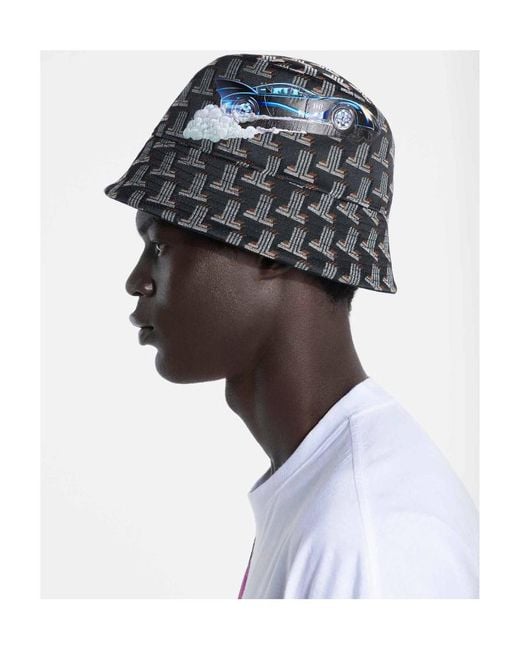 Lanvin Blue Reversible Batman-Print Bucket Hat for men